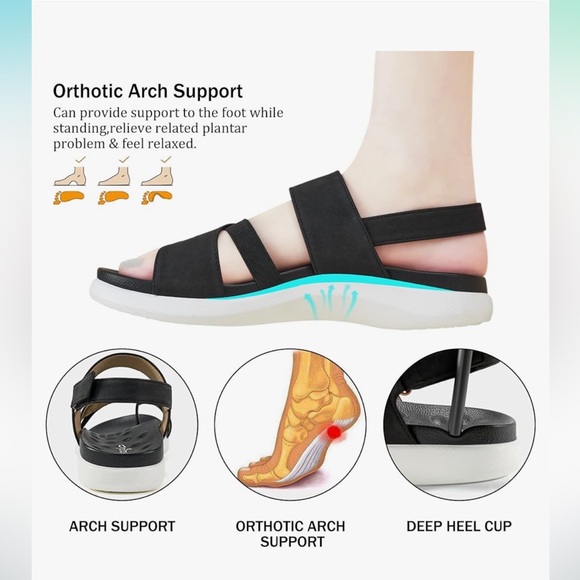 Orthopedic Sandals Plantar Fasciitis WalkingArch Support Comfy Athletic Sandals - Picture 3 of 5